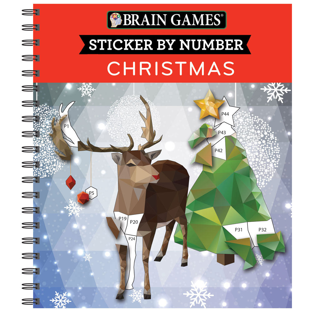 Brain Games - Sticker by Number: Christmas (28 Images to Sticker - Reindeer Cover): Volume 1 [Book]