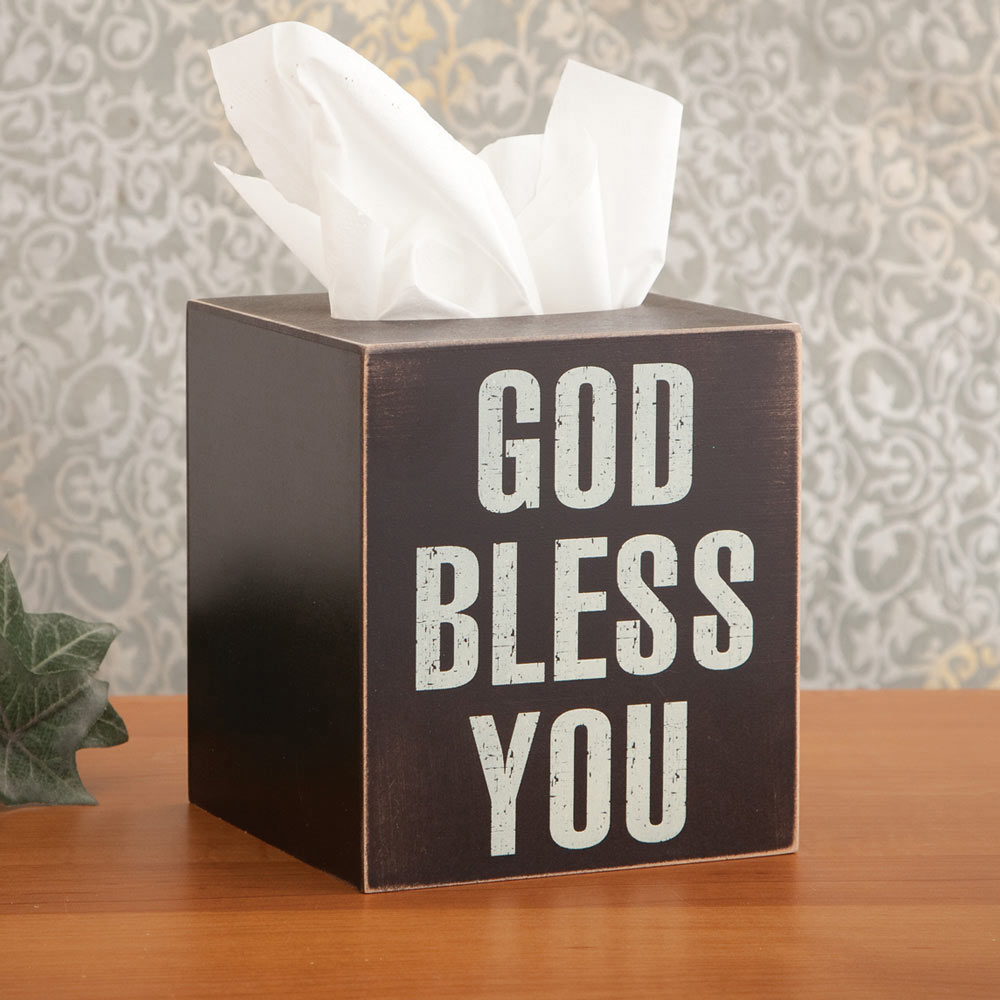 God Bless You Tissue Holder Bits and Pieces