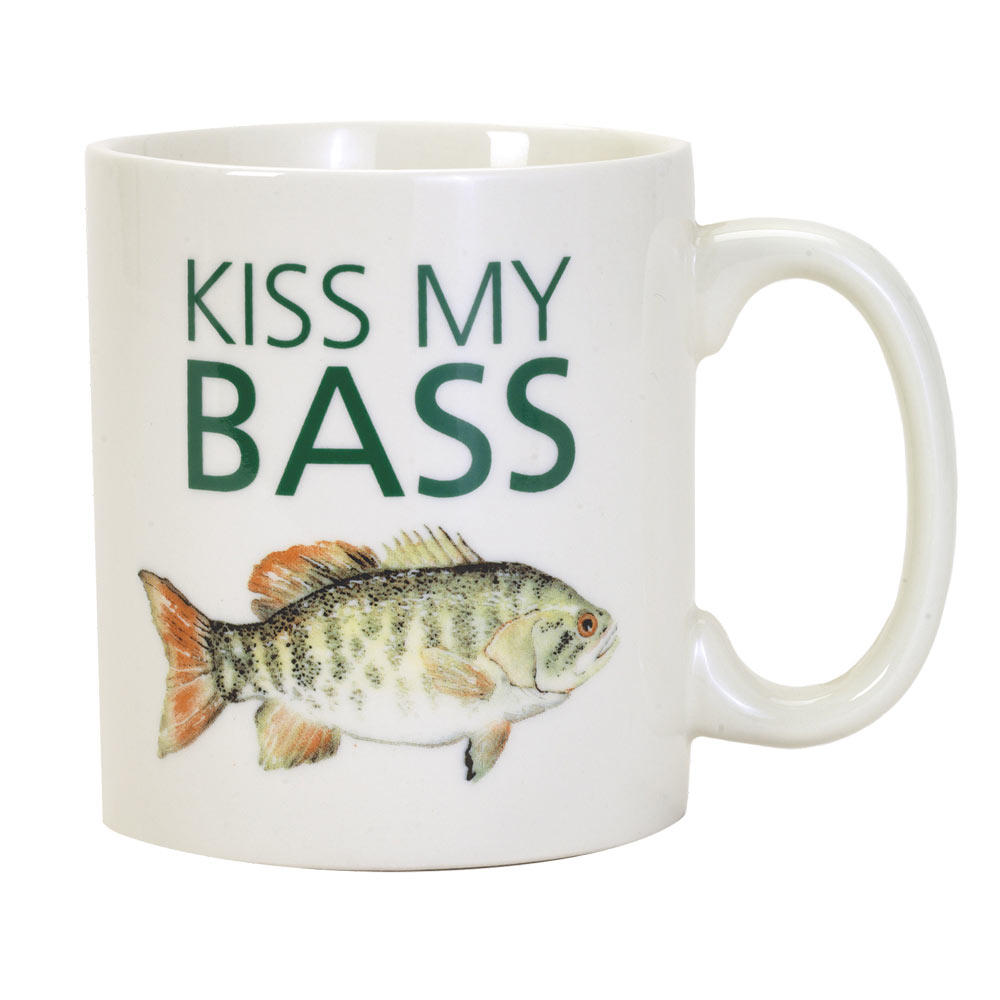 Bass Fishing Mug, Kiss My Bass Coffee Cup, Mugs for Fishing, Gifts