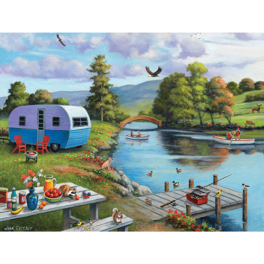 Fishing On The River 500 Piece Jigsaw Puzzle