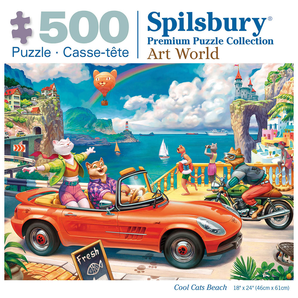 Cool Cats Beach 500 Piece Jigsaw Puzzle