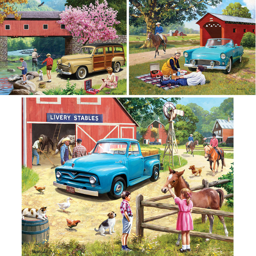Set of 3: Kevin Walsh 300 Large Piece Jigsaw Puzzles