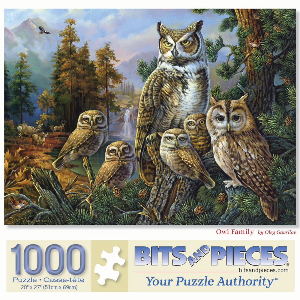 Owl Family 1000 Piece Jigsaw Puzzle