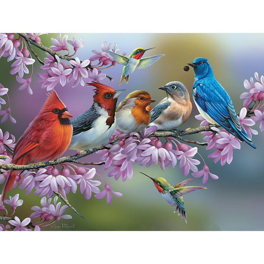 Birds On A Flowering Branch 300 Large Piece Jigsaw Puzzle