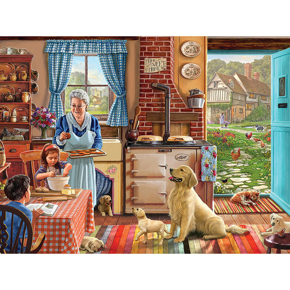 Cute Dogs in Garden 300 Large Piece Jigsaw Puzzle