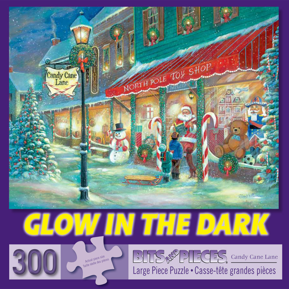 Candy Cane Lane 300 Large Piece Glow-in-the-Dark Jigsaw Puzzle