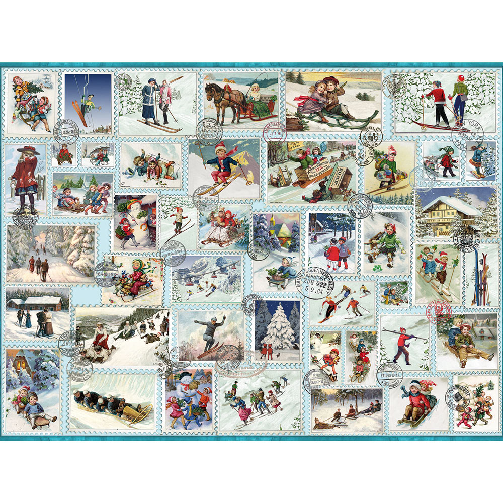 leg uit Zuigeling Intact Stamps Apres Ski 1000 Piece Jigsaw Puzzle at Bits And Pieces