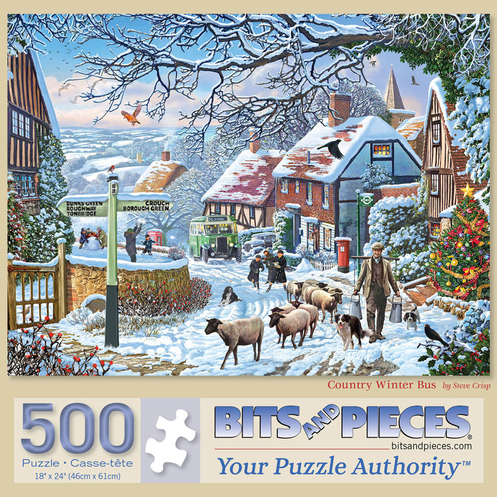 Country Winter Bus 500 Piece Jigsaw Puzzle