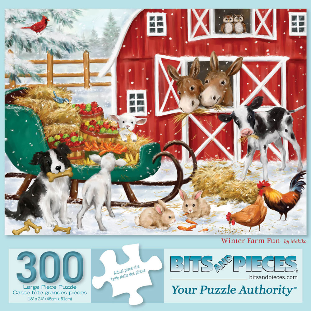 Winter Farm Fun 300 Large Piece Jigsaw Puzzle