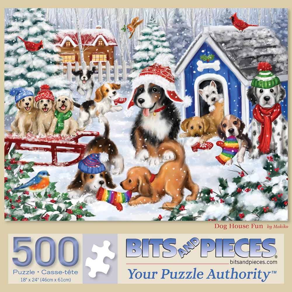 Dog House Fun 500 Piece Jigsaw Puzzle