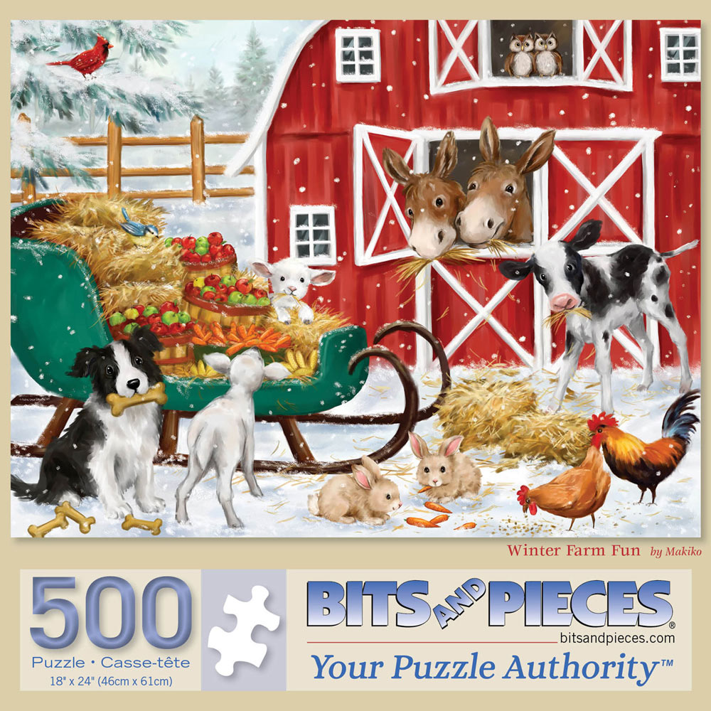Winter Farm Fun 500 Piece Jigsaw Puzzle
