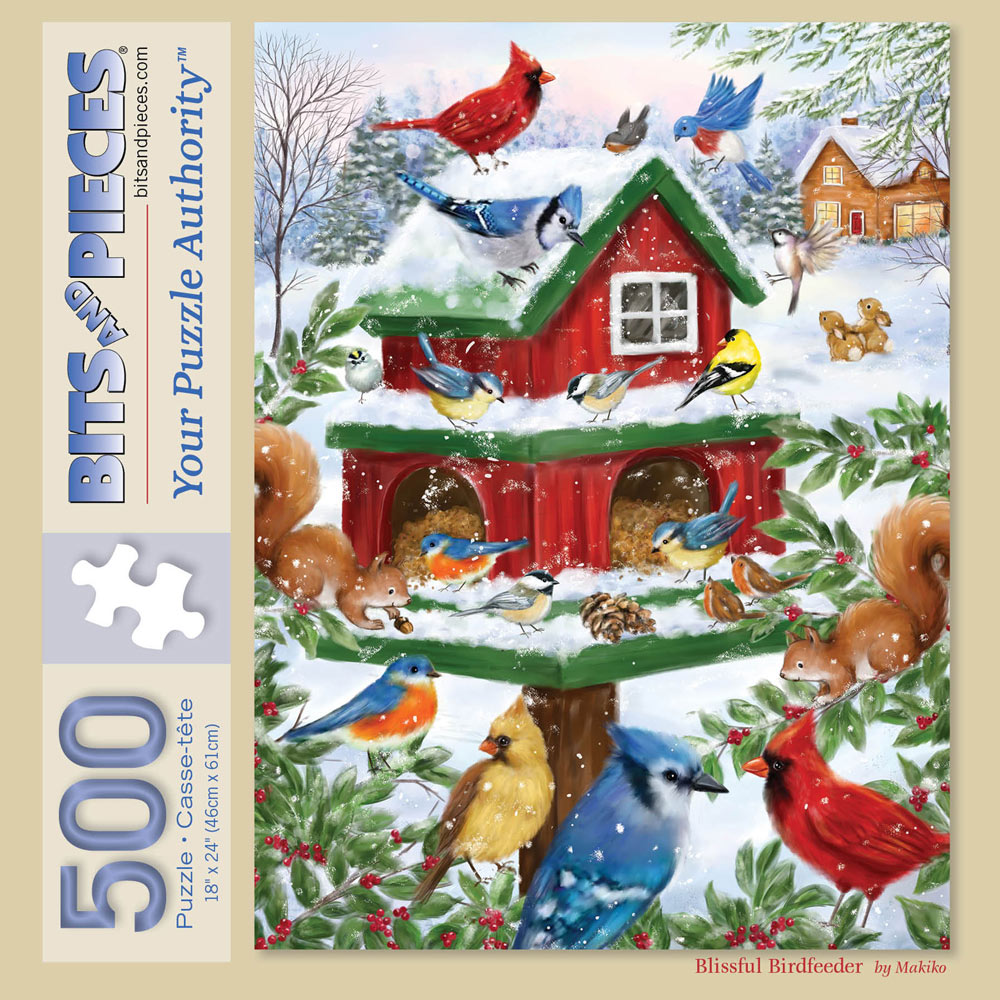Blissful Birdfeeder 500 Piece Jigsaw Puzzle