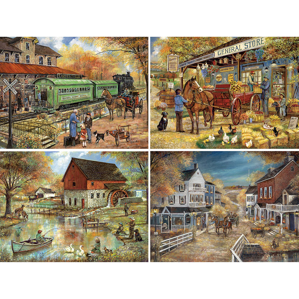 Country Nostalgia 4-in-1 Multi-Pack 300 Large Piece Puzzle Set