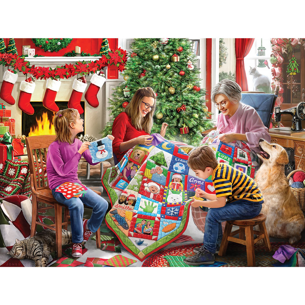Christmas Quilting 300 Large Piece Jigsaw Puzzle