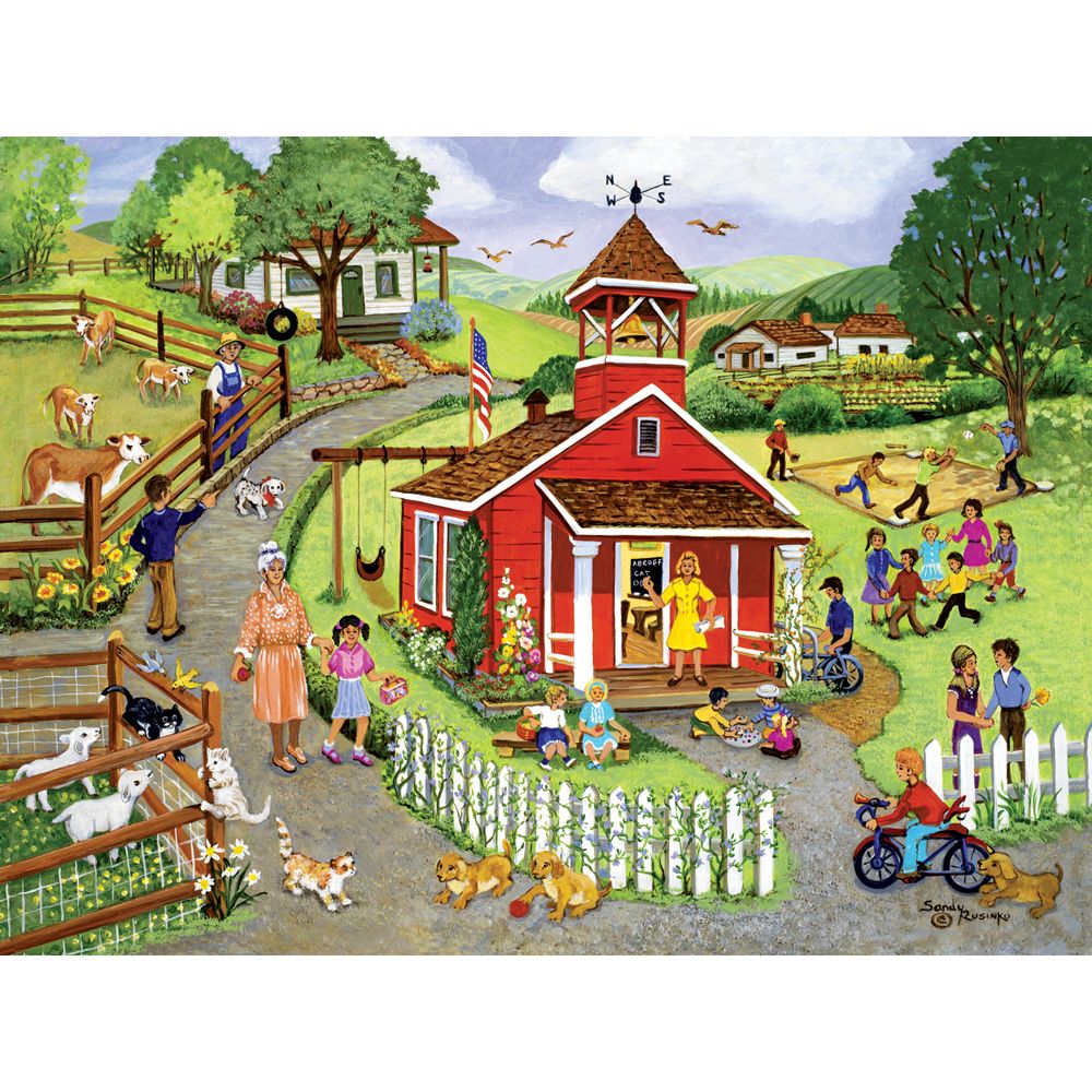 Country Schoolhouse 500 Piece Jigsaw Puzzle