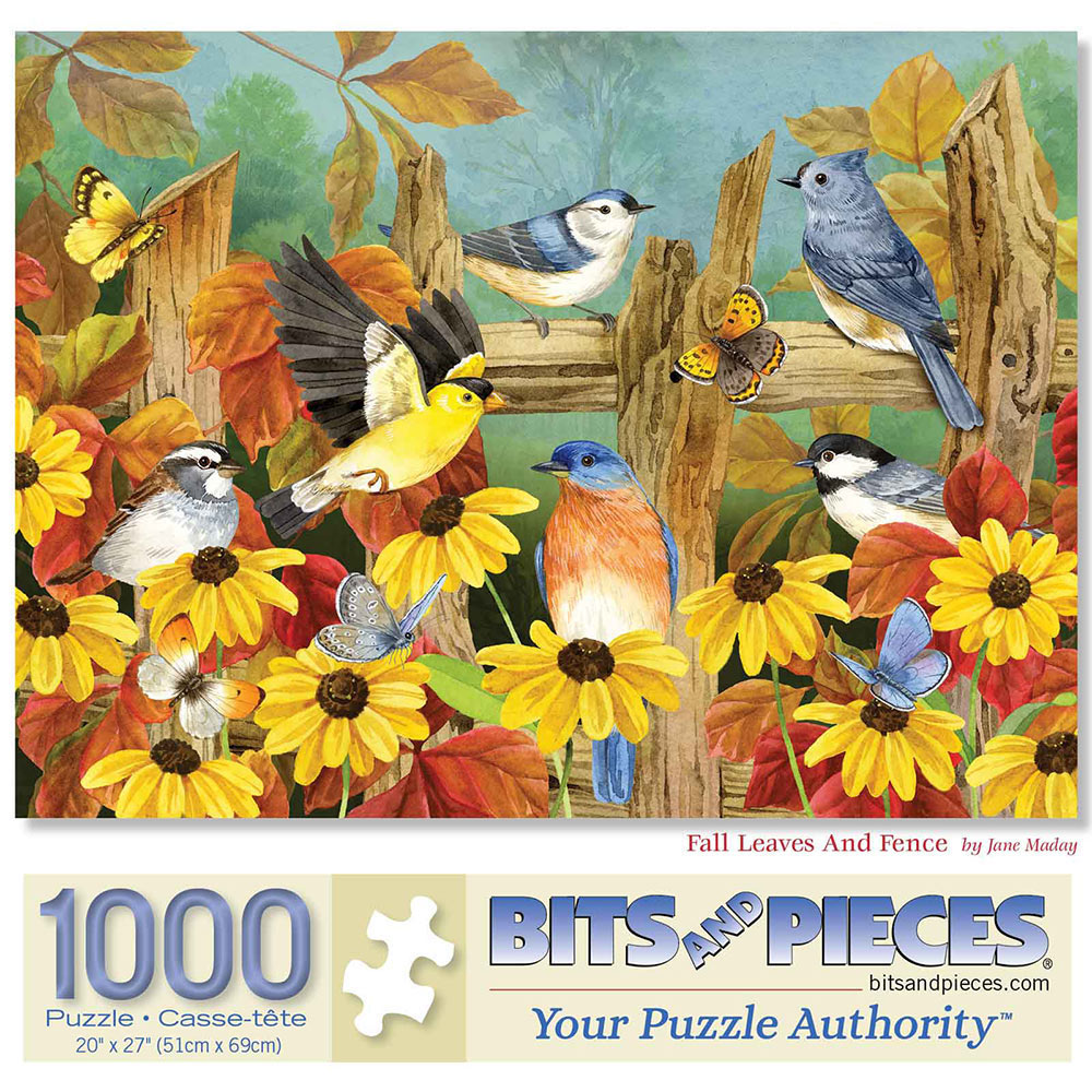 Fall Leaves And Fence 1000 Piece Jigsaw Puzzle