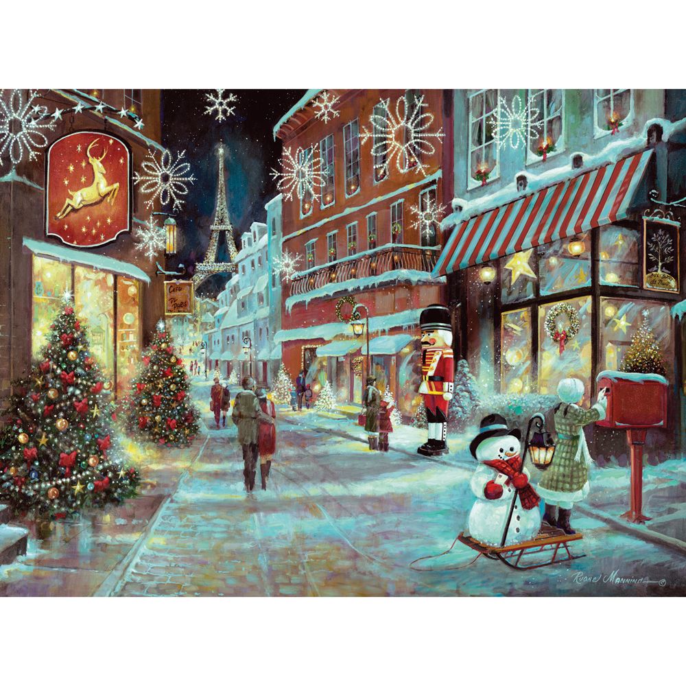Christmas In Paris 300 Large Piece Glitter Effects Jigsaw Puzzle
