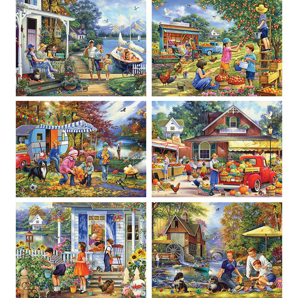 Set of 6: Oleg Gavrilov 300 Large Piece Jigsaw Puzzles