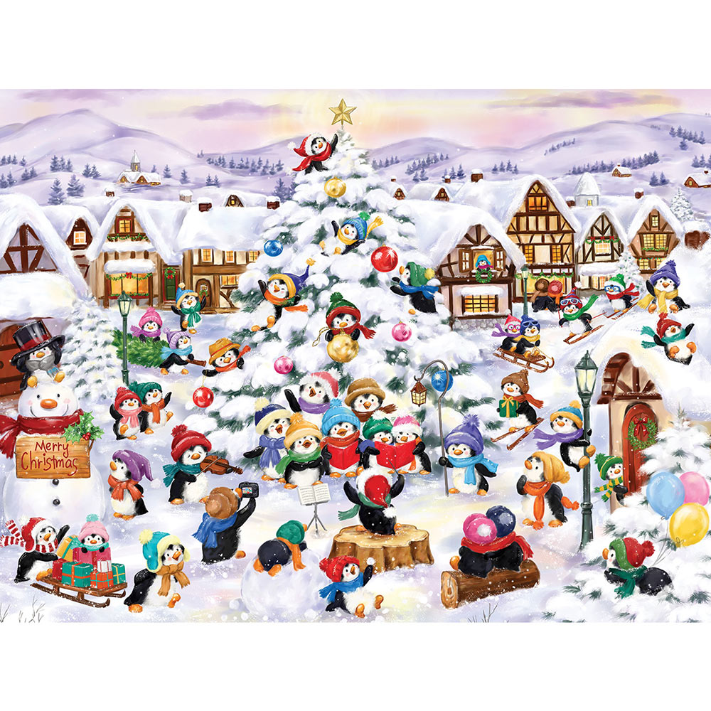 Penguins Village Scene 500 Piece Jigsaw Puzzle