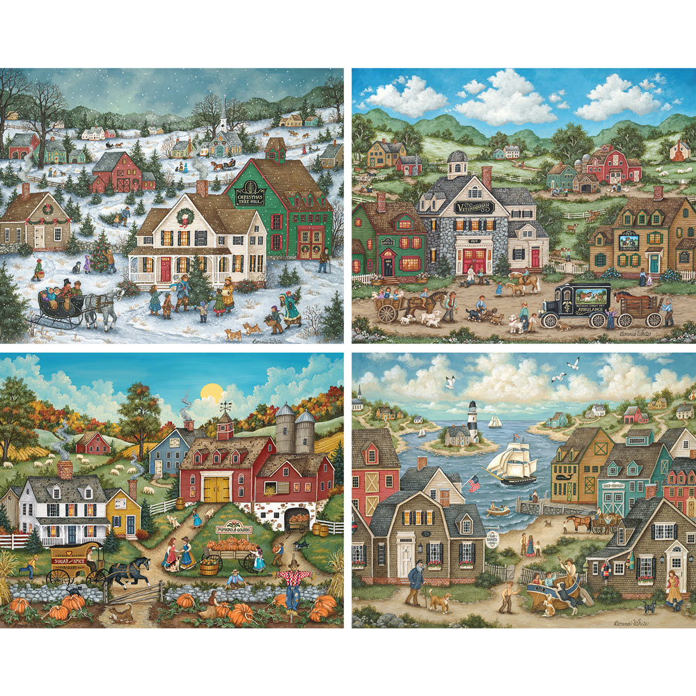 Seasons In The Country 4-in-1 MultiPack 300 Large Piece Puzzle Set