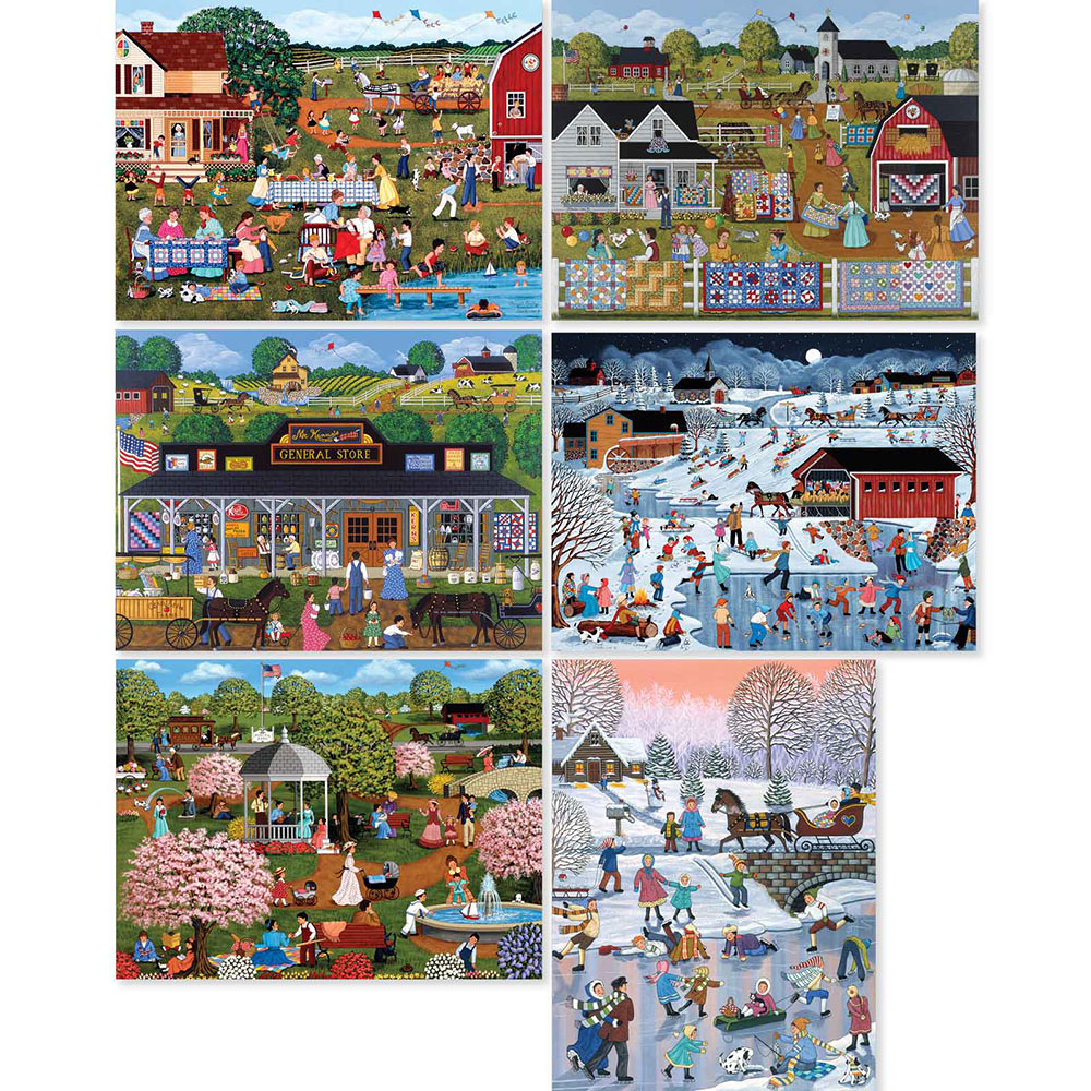 Set of 6: Sheila Lee 1000 Piece Jigsaw Puzzles