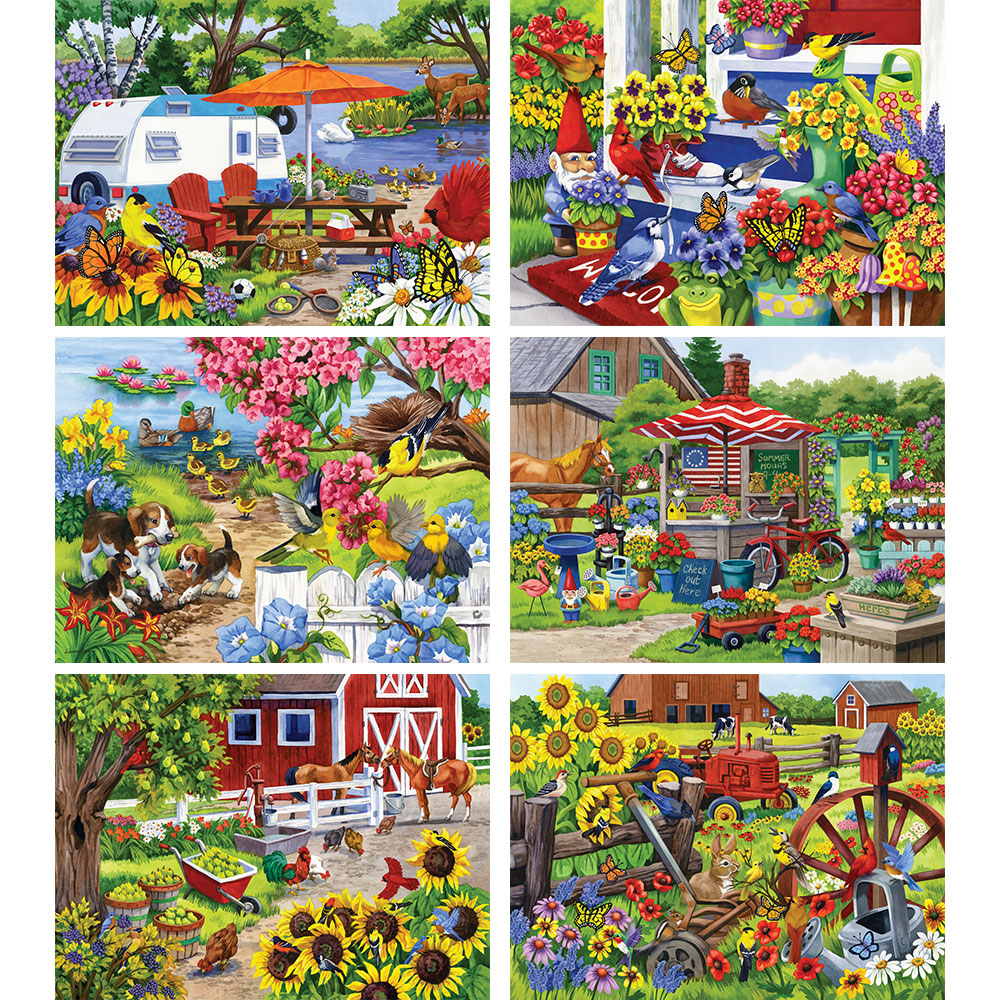 Set of 6: Nancy Wernersbach 300 Large Piece Jigsaw Puzzles