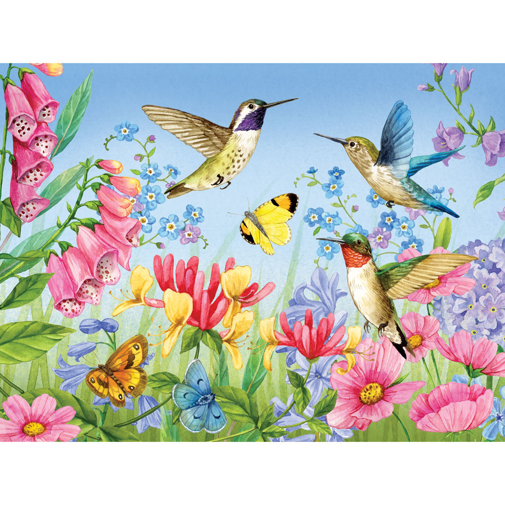 Wooden Jigsaw Puzzle 1000 Pieces, Hummingbird and Flower, Unique Puzzle