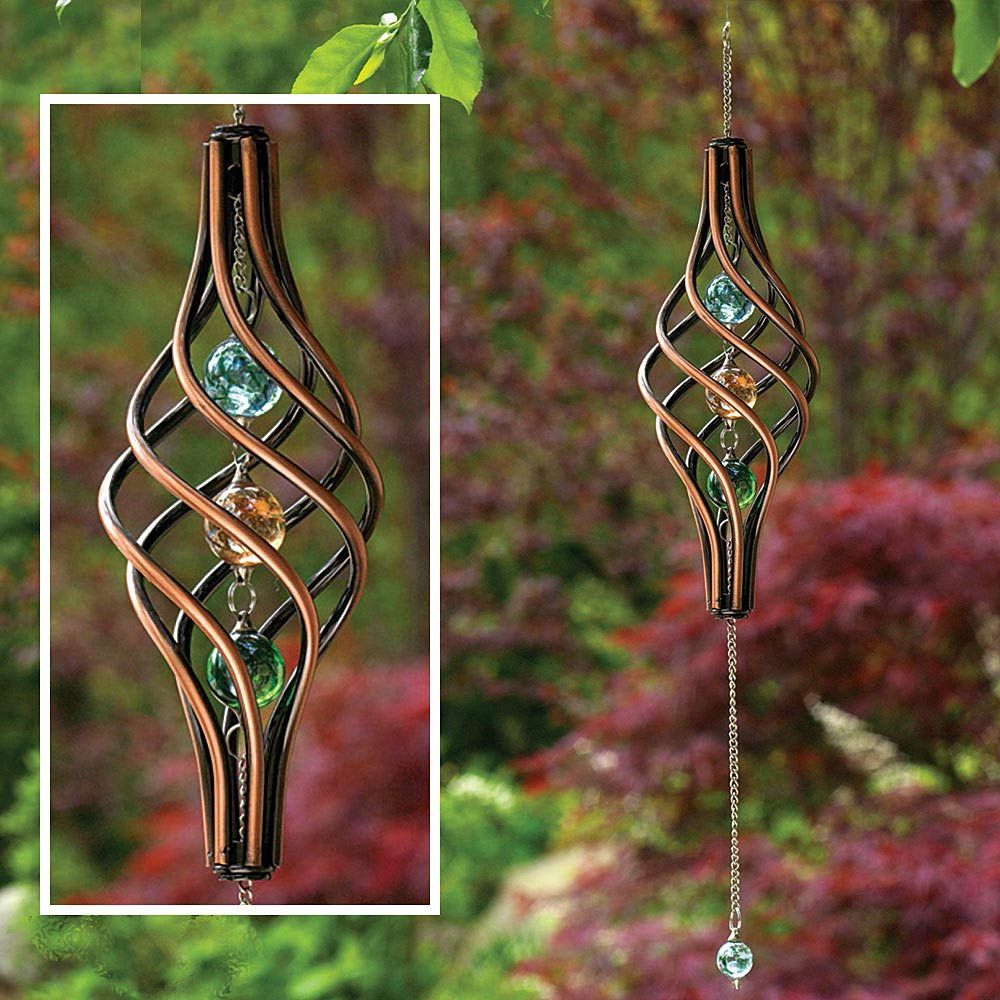 Garden Multi-Color Rainbow Paddle Mini Kinetic Wind Spinner Stake and Yard Decor Metal Outdoor Windspinner Sculpture Lawn Bits and Pieces 