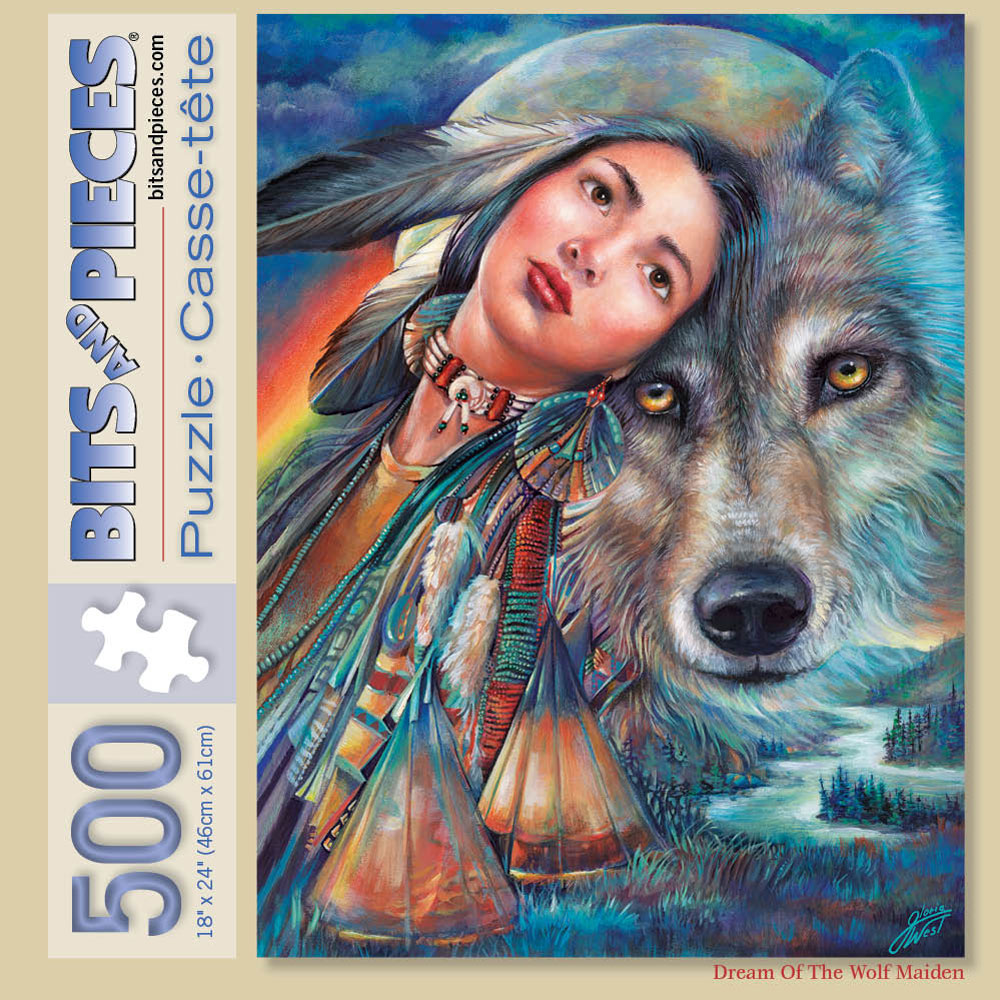 Dream of the Wolf Maiden 500 Piece Jigsaw Puzzle