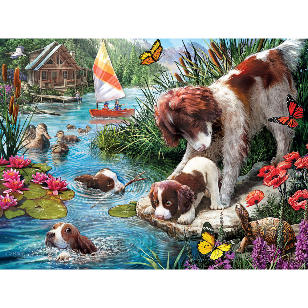 500 pc Chicken Rooster Farm Flowers Country Tea Time Butterfly Jigsaw by Artist Karen Burke A Brood for Luncheon 500 Piece Jigsaw Puzzle for Adults 18 X 24 Bits and Pieces