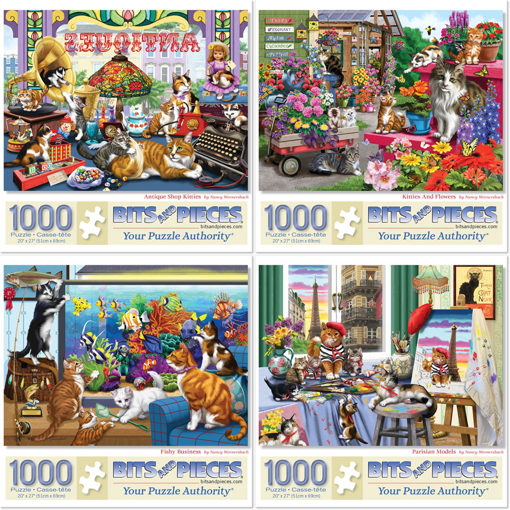 Set of 4: Nancy Wernersbach 1000 Piece Jigsaw Puzzles