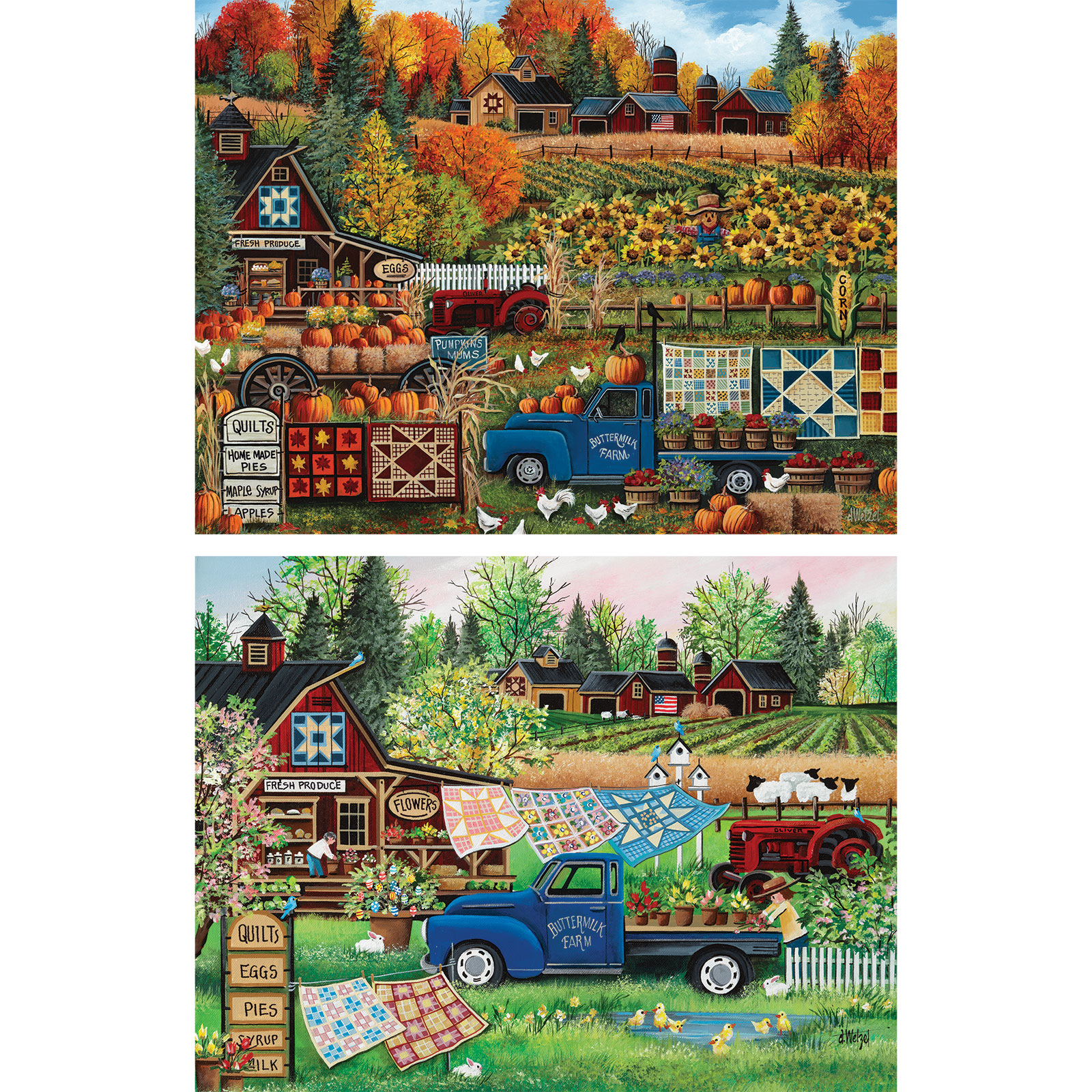 Set of 2: Debbi Wetzel 1000 Piece Jigsaw Puzzles