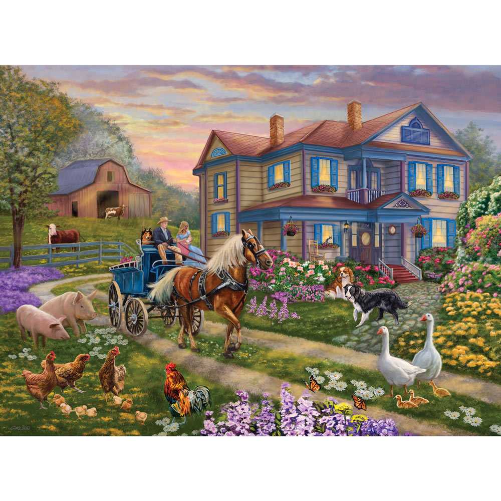 500 pc Cows on the Farm Jigsaw by Artist Bob Fair Dairy Farm Winter Bits and Pieces 500 Piece Jigsaw Puzzle for Adults 