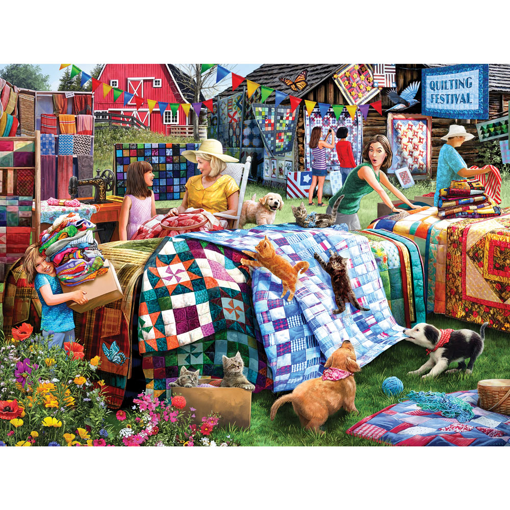 Quilting Festival 300 Large Piece Jigsaw Puzzle Bits and Pieces