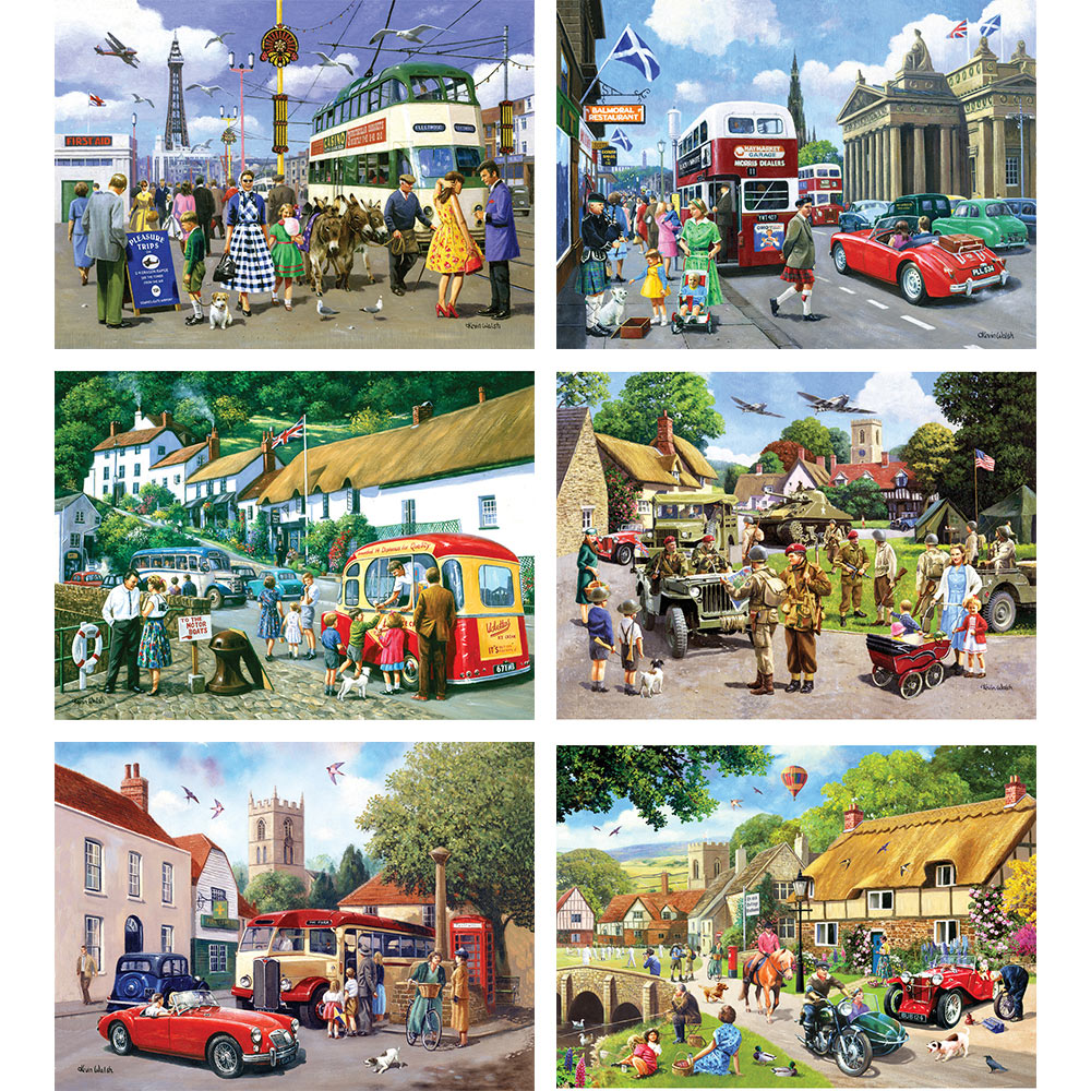 Set of 6: Kevin Walsh 500 Piece Jigsaw Puzzles