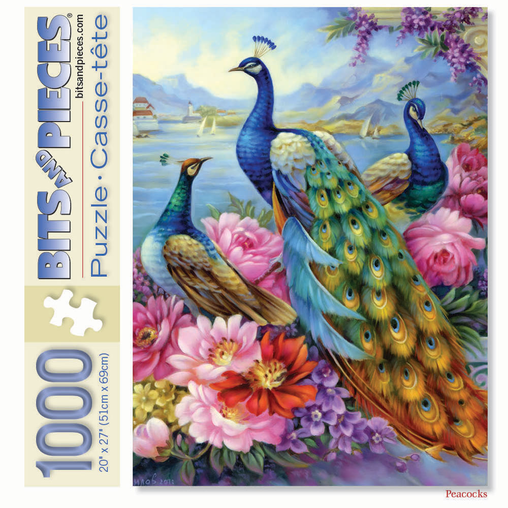 Peacock jigsaw puzzle box