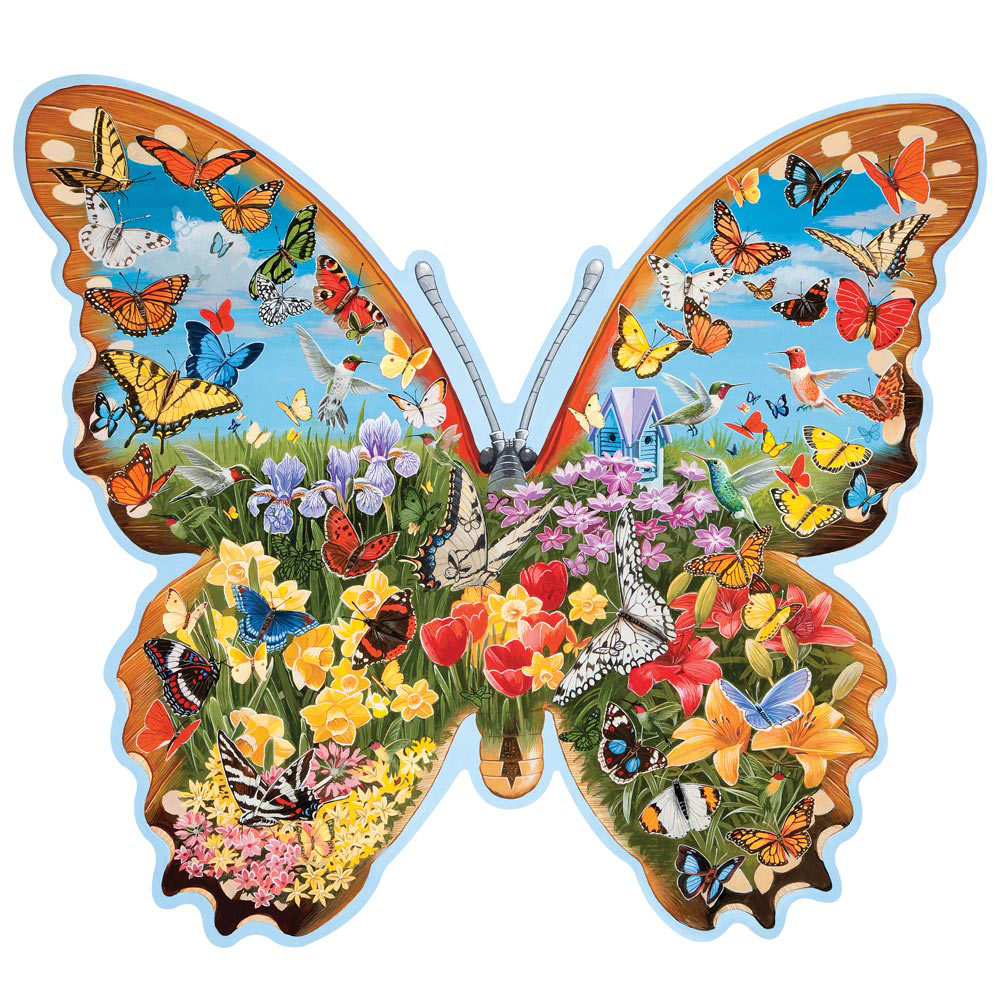 Hidden Butterfly Meadow 300 Large Piece Shaped Jigsaw Puzzle