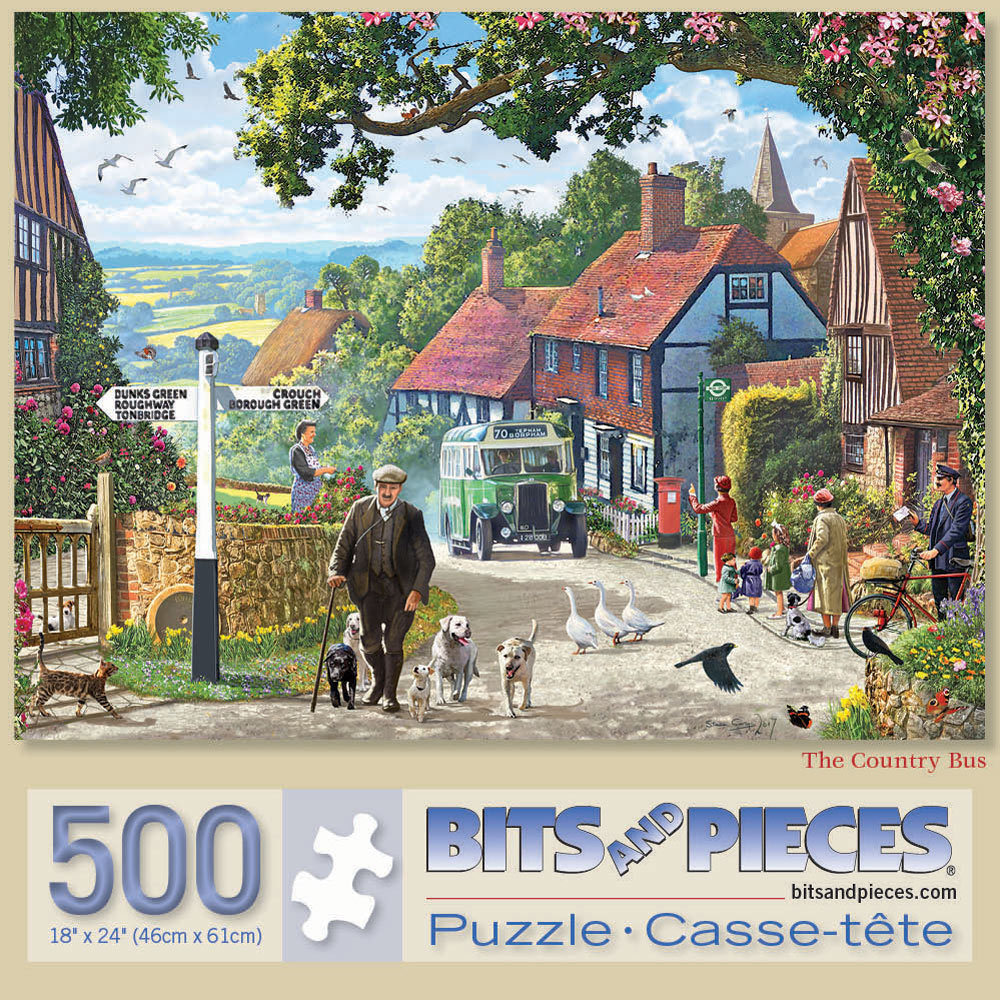 500 Piece Jigsaw Puzzle for Adults 500 pc Cows on the Farm Jigsaw by Artist Bob Fair Dairy Farm Winter Bits and Pieces 