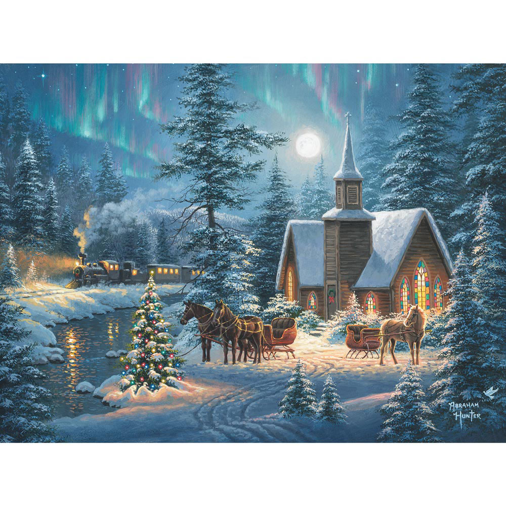 Winter Lighthouse Scene Upon the Night 1000 Piece Jigsaw Studio Puzzle Bits and Pieces