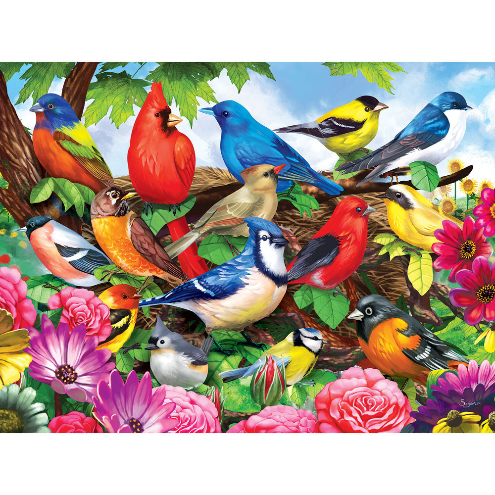 Songbirds I15 Mini Shaped Jigsaw Puzzles500 Color Coded Pieces 