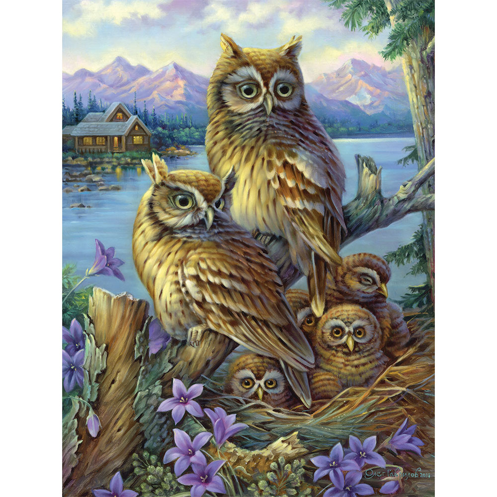Owls In the Wilderness 300 Large Piece Jigsaw Puzzle