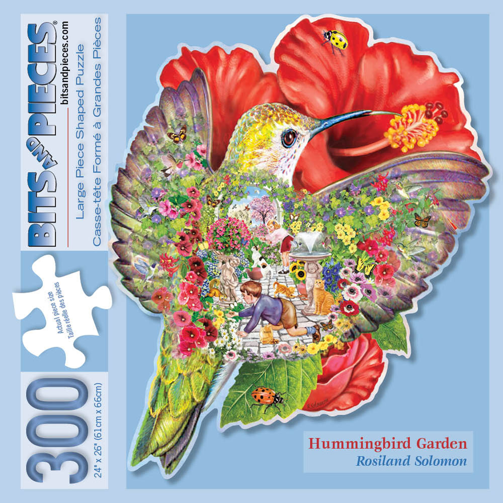 Hummingbird Garden Shaped 300 Large Piece Shaped Jigsaw Puzzle