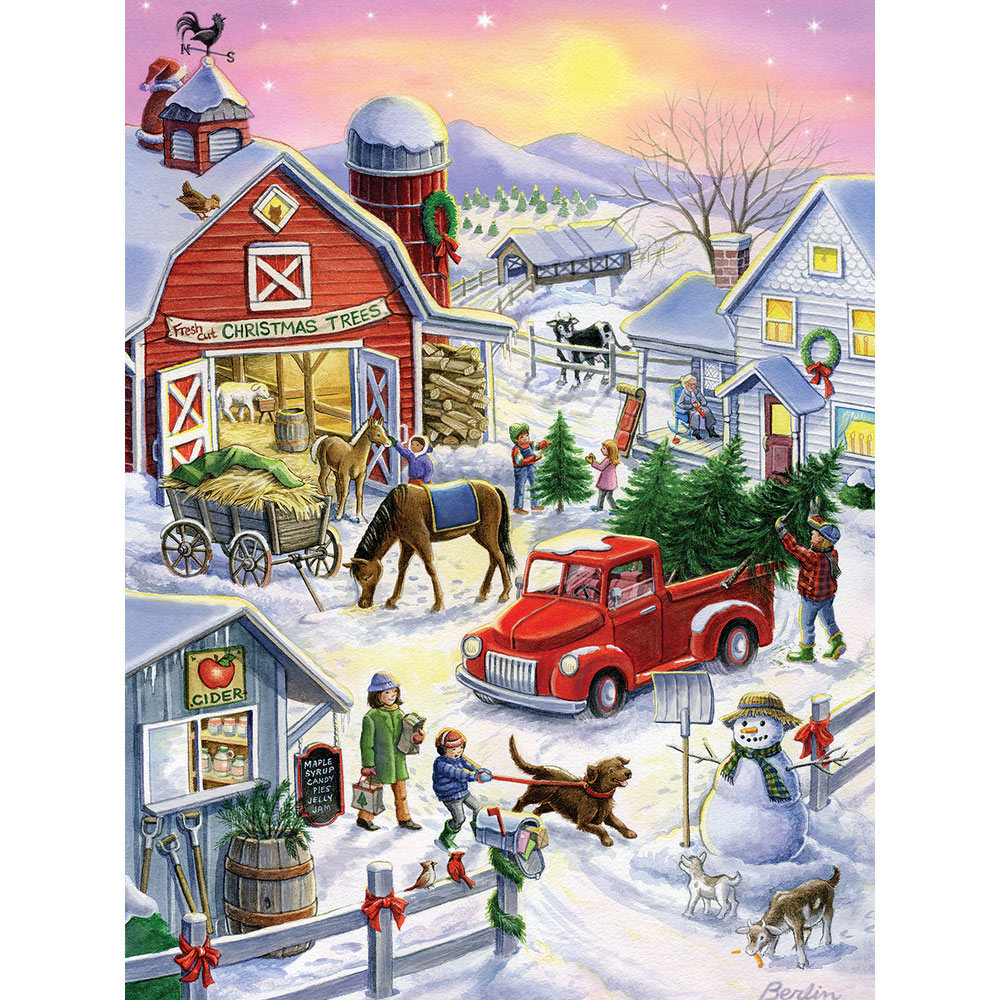 Details about   500 Pcs Puzzle Farmhouse Xmas Tree Snowman Jigsaw Adult Kid Educational Toys 