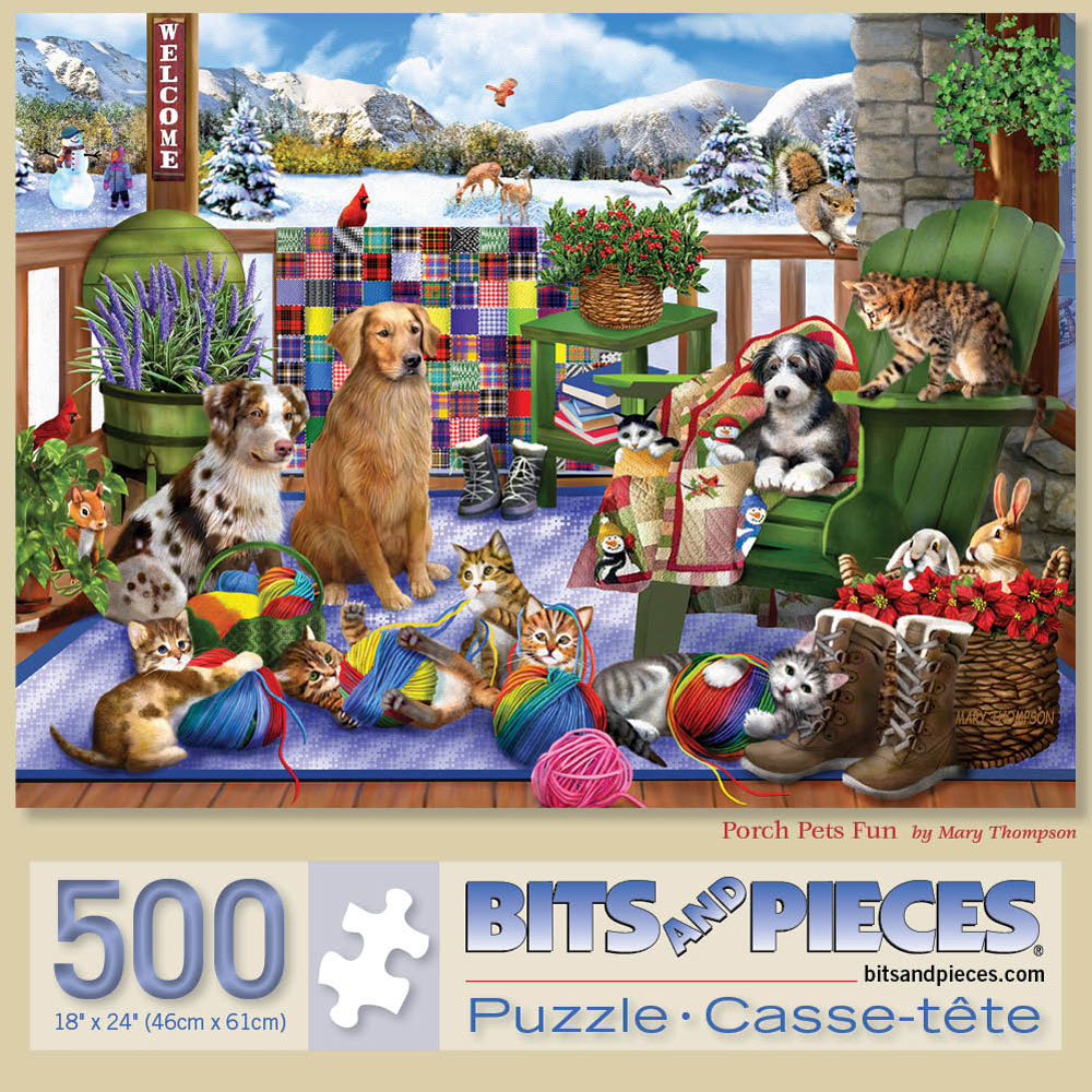 Porch Pets Fun 500 Piece Jigsaw Puzzle