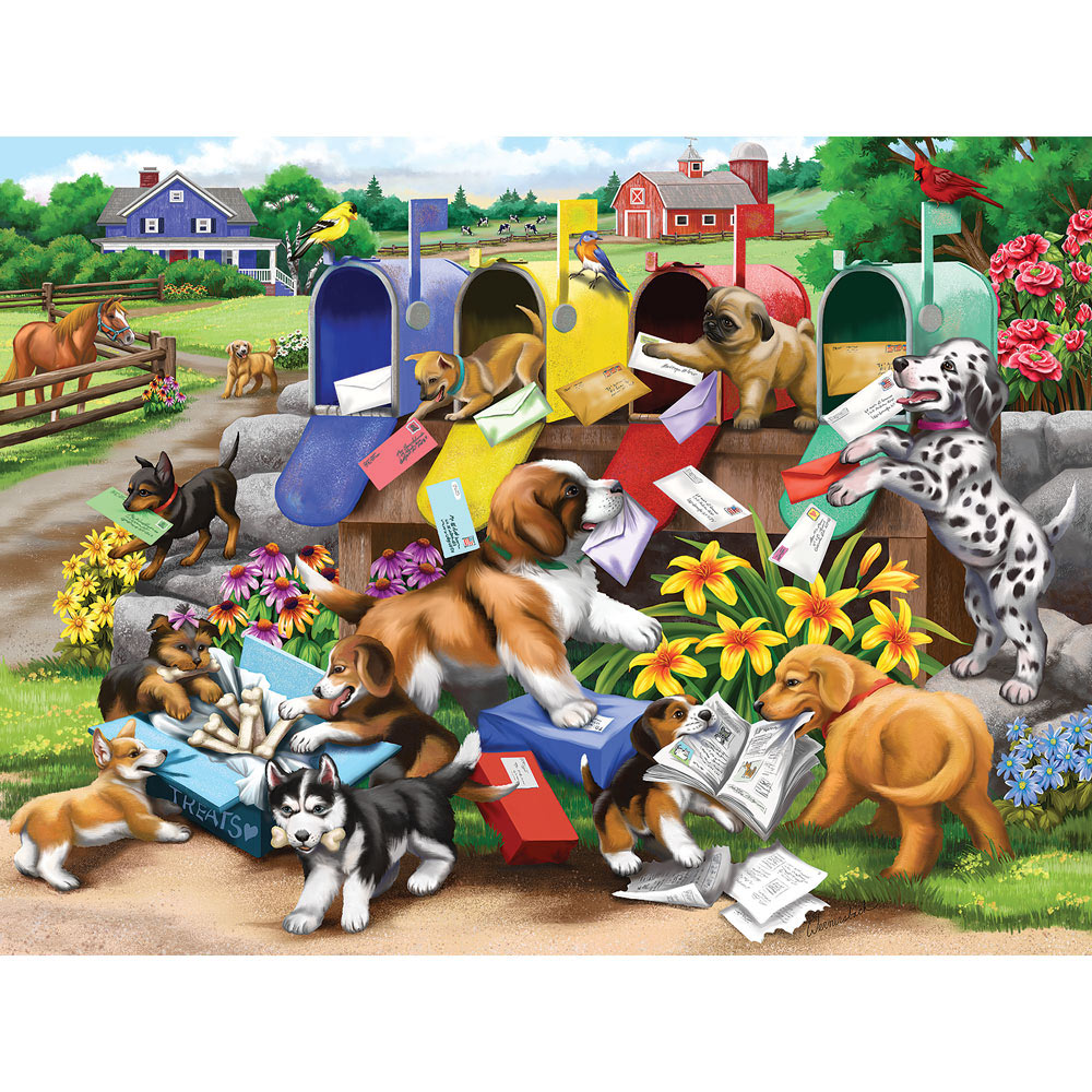 Mischief at the Mailbox 300 Large Piece Jigsaw Puzzle