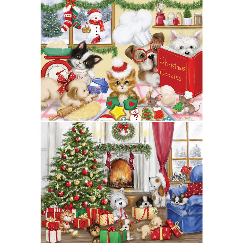 Set of 2: Makiko Christmas Critters 500 Piece Jigsaw Puzzles | Bits and ...