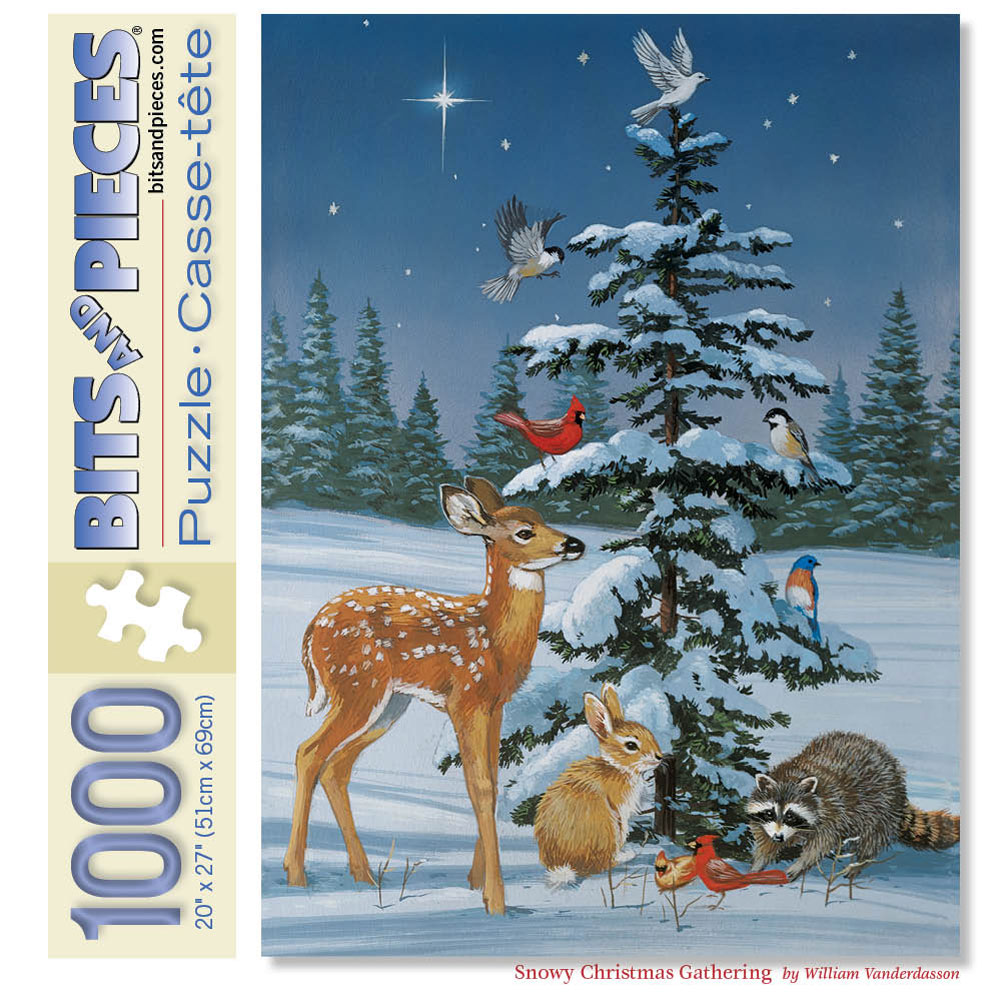 Snowy Christmas Gathering 1000 Piece Jigsaw Puzzle