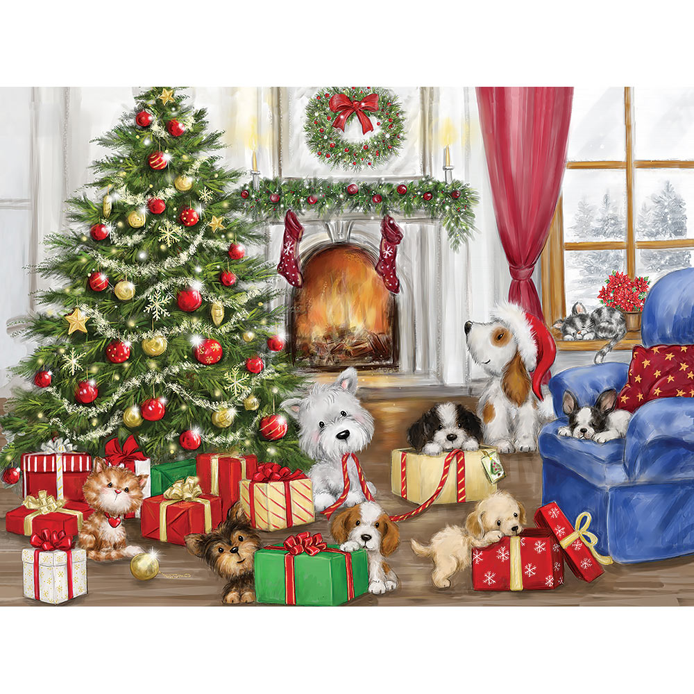 Christmas Dogs And Cats 500 Piece Jigsaw Puzzle | Bits and Pieces