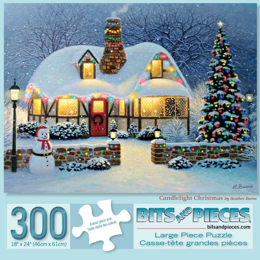 Winter Lighthouse Scene Upon the Night 1000 Piece Jigsaw Studio Puzzle Bits and Pieces