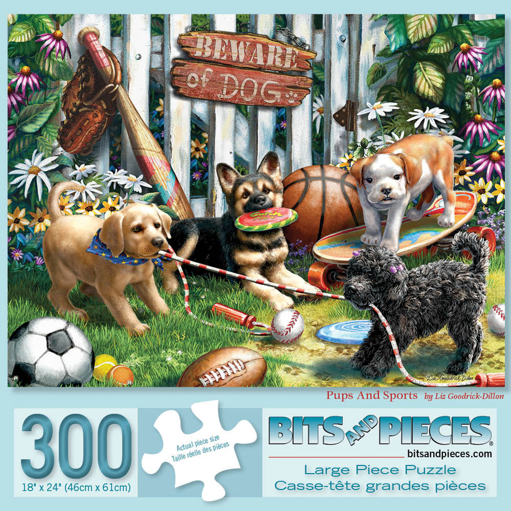 Pups And Sports 300 Large Piece Jigsaw Puzzle